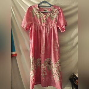Anthony Richards Muumuu House Dress Vintage Pink Side Pockets Size‎ Medium